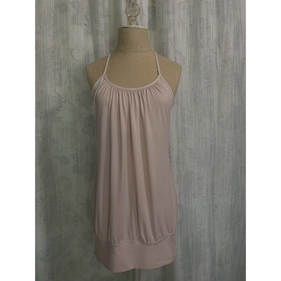Lululemon Practice Freely Tank Racerback Striped Sports Bra Size 6 Light Pink - Picture 2 of 13